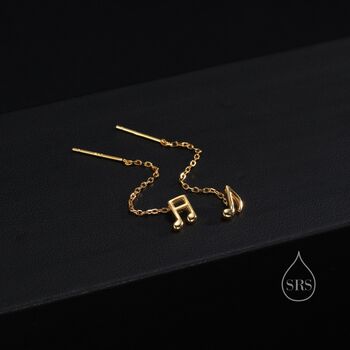 Mismatched Music Symbol Pull Through Threader Earrings, 4 of 9