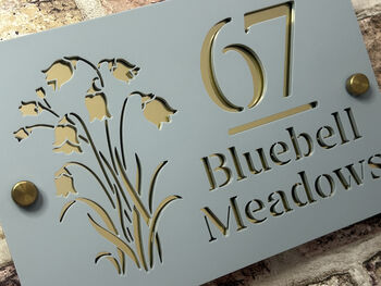 Personalised Bluebell Design House Acrylic Number Sign, 3 of 5