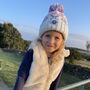 Kids Pastel Ice Crystal Nordic Knit Reflective Super Bobble Hat, thumbnail 4 of 4