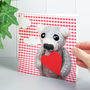 Teddy Bear Heart Greeting Card, thumbnail 1 of 2