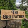 The Grillfather,Outdoor Barbeque Wooden Sign, thumbnail 3 of 3