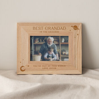 Moon And Planet Design Engraved Photo Frame, 2 of 2