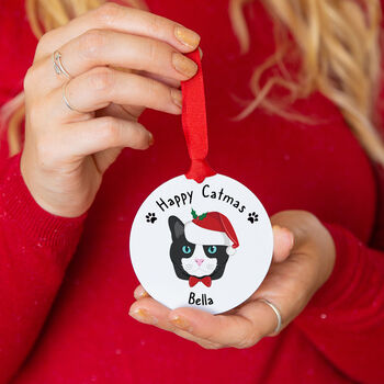 Personalised Happy Catmas Christmas Decoration, 2 of 11