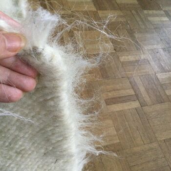 Fluffy White Rug Blanket Scandi Style Hand Loom, 4 of 7