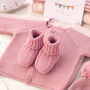 Personalised Baby Cardigan With Script Name And Booties, thumbnail 11 of 12