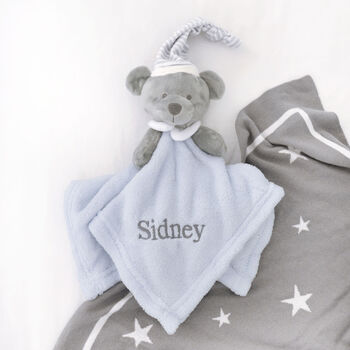 Personalised Bear With Hat Comforter, 9 of 10