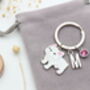 Personalised White French Bulldog Keyring, thumbnail 6 of 9