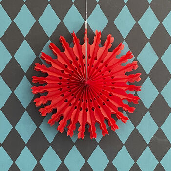 Set Of Six Colourful Paper Fan Decorations, 10 of 12