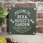 Welcome To 'Your Dogs' Garden Sign, thumbnail 3 of 8