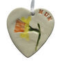Handmade Ceramic Heart – Daffodil And “Mum” Keepsake Gift, thumbnail 7 of 11