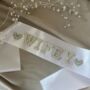 Bride Hen Party Pearl Personalised Sash, thumbnail 3 of 5
