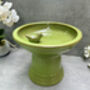 Green Ceramic Garden Birdbath Bird Feeder – 28cm, thumbnail 9 of 9