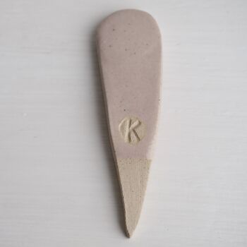 Handmade Small Blush Pink Pottery Salt Or Spice Spoon, 5 of 7