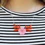 Pink And Orange Personalised Floral Daisy Necklace, thumbnail 1 of 6
