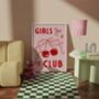 Girls Club Wall Art Print Pink Bows Cherries, thumbnail 7 of 10
