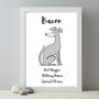 Whippet Personalised Dog Name And Personality Print, thumbnail 1 of 6