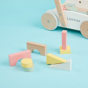 Personalised Push Along Activity Walker With Blocks, 3 of 4