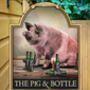 Pig And Bottle Personalised Pub Sign/Bar Sign/Man Cave, thumbnail 1 of 8