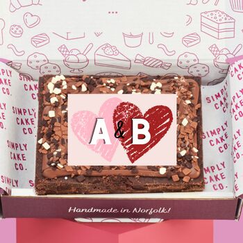 Valentine's Personalised Initial Brownie Slab, 2 of 5