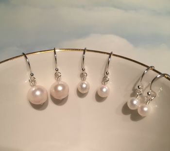 Real Pearl Earrings Drops Of Joy Freshwater Pearl, 2 of 6