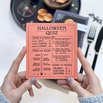 Halloween Table Menu And Optional Spooky Quiz Card, 8 of 8