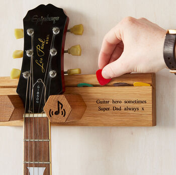 Personalised Guitar Stand And Plectrum Holder, 3 of 10