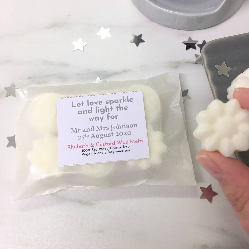 Personalised Wedding Favour Wax Melts By Chalk and Cheese Candles and
