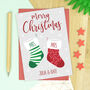 Mrs And Mrs Stocking Christmas Card, thumbnail 2 of 2