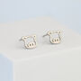 Sterling Silver Pig Face Stud Earrings, thumbnail 1 of 5