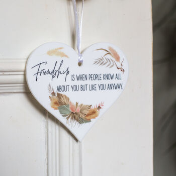 Pampas And Dried Foliage Friendship Heart Wall Hanging, 3 of 5