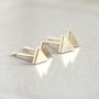 Handmade 9ct Solid Gold Mini Geometric Earrings, thumbnail 4 of 10