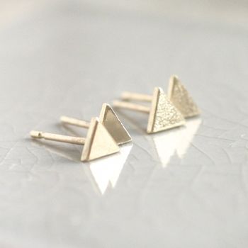 Handmade 9ct Solid Gold Mini Geometric Earrings, 4 of 10