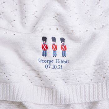 Personalised White London Design Baby Blanket, 2 of 6