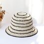 Monaco Cream Black Ombré Stripe Straw Beach Hat, thumbnail 1 of 4