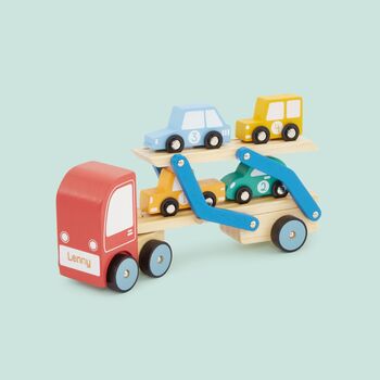 Personalised Wooden Transporter Lorry Toy 12m+, 6 of 8