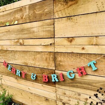 Personalised Garland Nordic Xmas Wooden Letter Bunting, 3 of 4