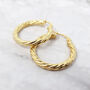 24ct Gold Plated Circle Rope Textured Earrings, thumbnail 1 of 4