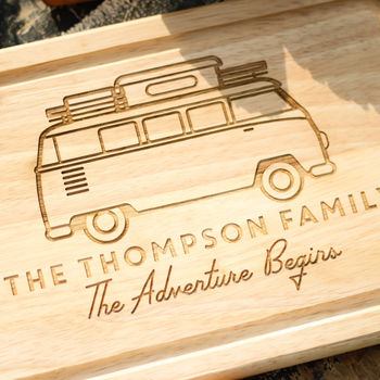 Personalised Campervan Chopping Board Travel Gift Home, 3 of 5