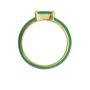 Gold Plated Cz Green Enamel Stacker Ring, thumbnail 5 of 7