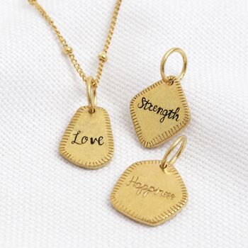 Gold Sterling Silver Affirmation Pendant Necklace, 3 of 10