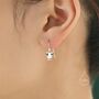 Dairy Cow Drop Dangling Earrings In Sterling Silver, thumbnail 1 of 10