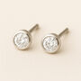 Sterling Silver April Cubic Zirconia Birthstone Stud Earrings, thumbnail 3 of 4