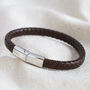 Men's Woven Bracelet With Stainless Steel Clasp, thumbnail 3 of 10