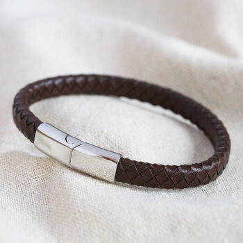 Men's Woven Bracelet With Stainless Steel Clasp, 3 of 10