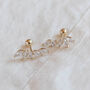 14 Carat Gold Angel Wing Helix Barbell Earring, thumbnail 2 of 4