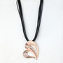 Rose Gold Heart Pendant Cord Necklace, thumbnail 2 of 3