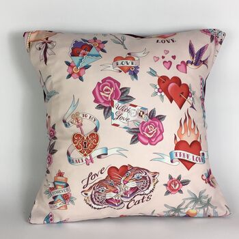 Mexican Tattoo Pink Cushion Cover, 8 of 8