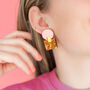 Statement Retro Earrings In Shell Pattern Acrylic, thumbnail 1 of 3