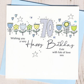 Personalised 80th Birthday Floral Card, 2 of 2