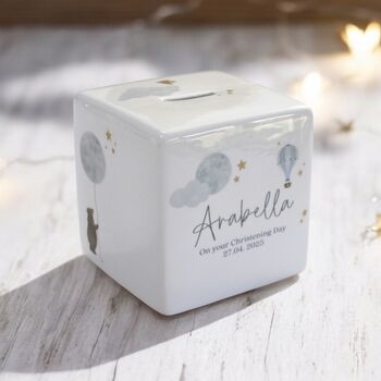 Personalised Ceramic Money Box Christening Gift, 3 of 7